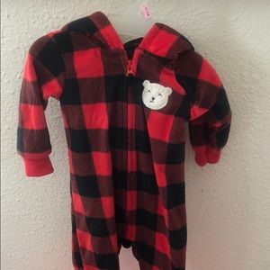 Carters zip up suit fuzzy and warm